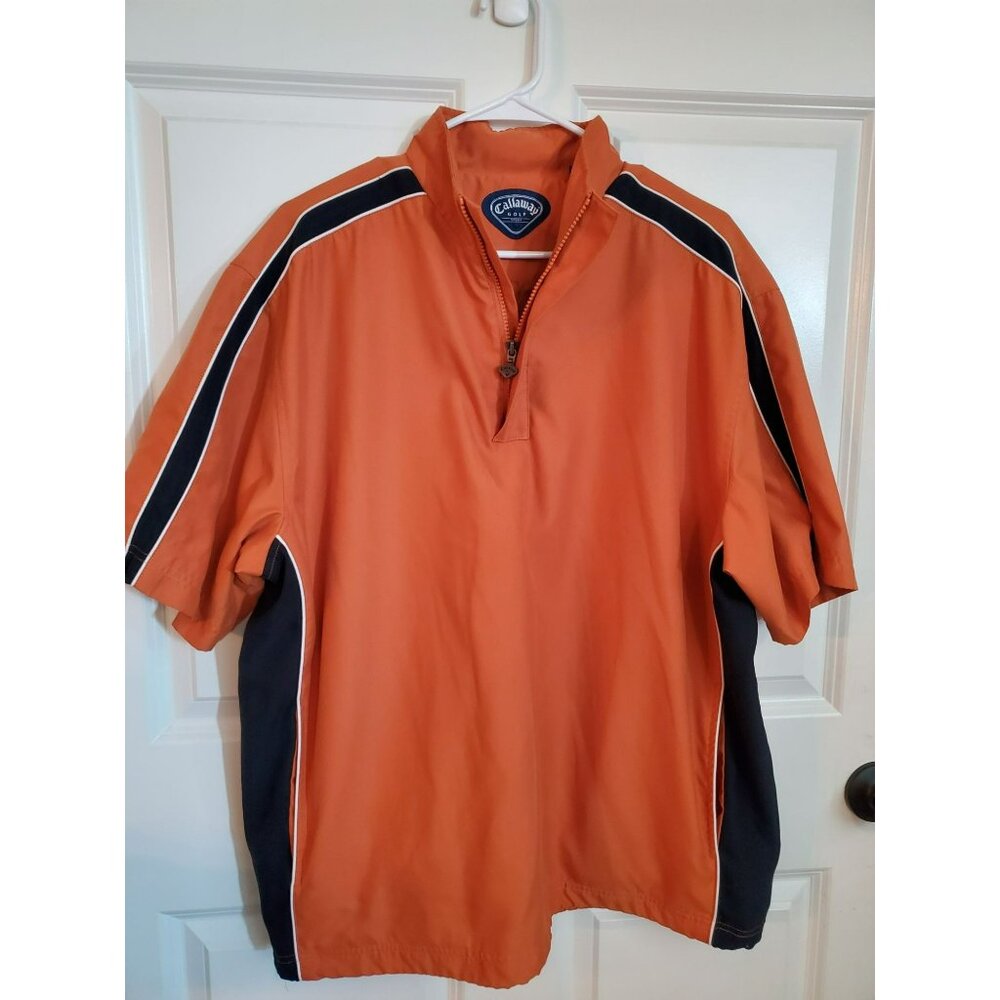 Callaway Golf Sports Men's Size Large Orange Pullover/Shirt with pockets